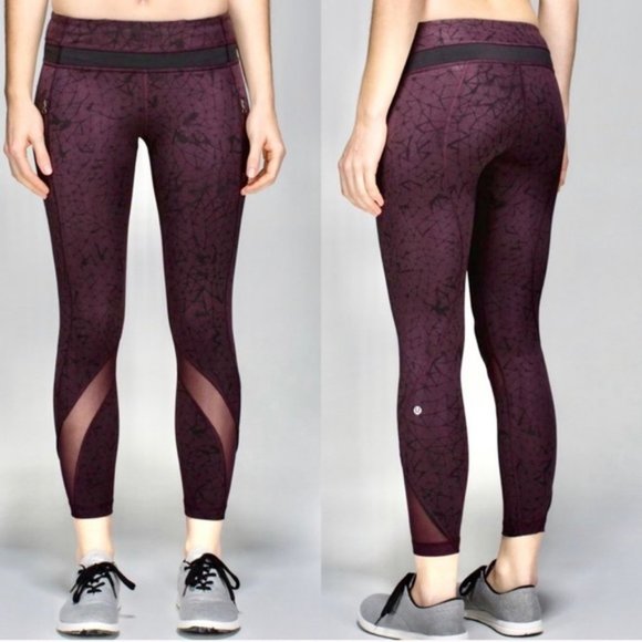 Lululemon Inspire Tight Luxtreme Star Crushed Pants leggings 6 pants maroon